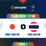 Soi kèo nữ Nhật Bản vs nữ Thái Lan 17h30 ngày 14/9/2026 – ASIAD 2026